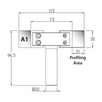 68 x 93 x 20 mm MEC Shank Profile Block Type A1