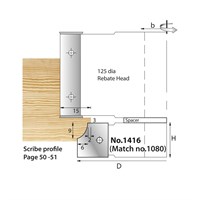 111 x 20 x 1¼" Bore TC Tip Mould Head Profile 1416