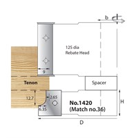 125 x 20 x 1¼" Bore TC Tip Mould Head Profile 1420