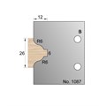 26 x 12mm (R6) Glazing Bar Profile Cutter in HSS - 1087>