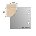 25 x 19.5mm Ovolo Profile Cutter in HSS - 125947>